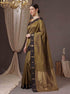 Vasthrlay Banarasi Saree Pure Kanjivaram Silk Pattu Mehandi Black Saree With Blouse Piece