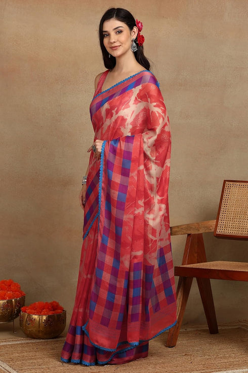 Vasthrlay Fashion Chiffon Geometric Printed Ethnic Wear