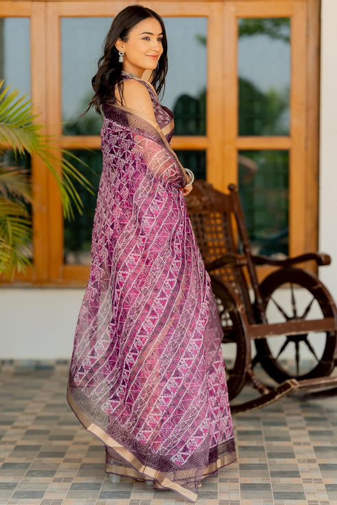 Vasthrlay Fashion Polyester Printed Dusty Ethnic Wear