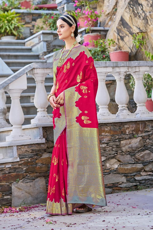 Vasthrlay Banarasi Rich Redfirozi Ethnic Wear