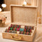 Bubs Spun Bangle Organizer Box for Women 3 Rod Bridal Chudi Storage with Handle & Lock Premium Velvet Beige
