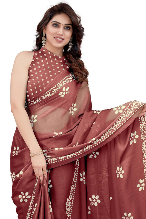 Vasthrlay Fashion Chiffon Printed Parrot Ethnic Wear