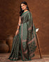 Vasthrlay Womens Printed Unstitched Brown Saree
