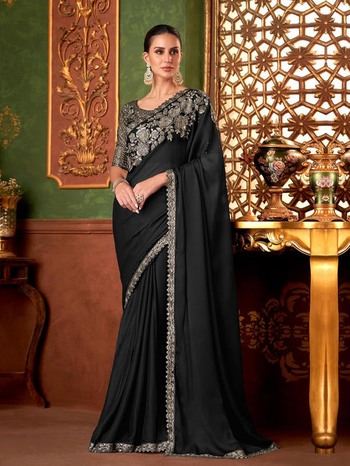 Vasthrlay Chiffon Embroidery Unstitched Purple Ethnic Wear
