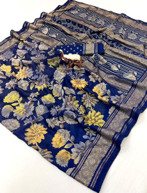 Vasthrlay Georgette Beautiful Aquablue