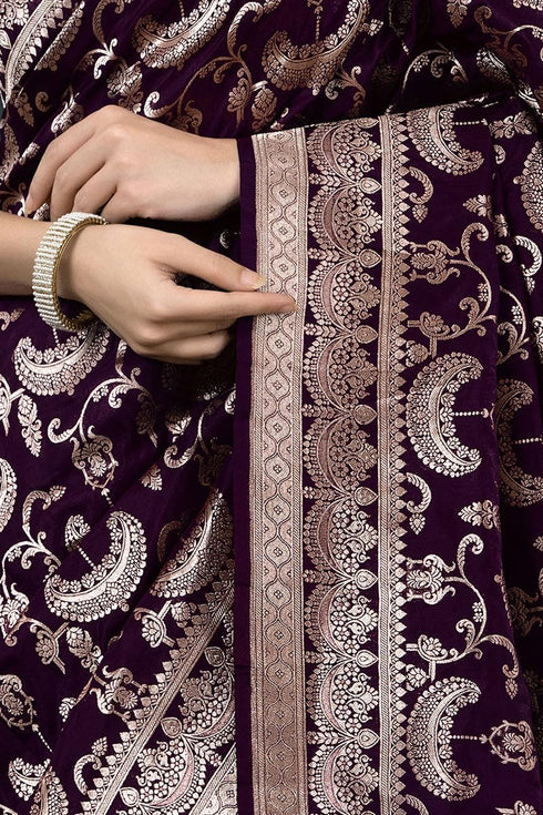 Vasthrlay Banarasi Traditional Unstitched Saree