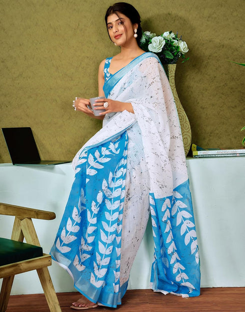 Vasthrlay Womens Cotton Printed Multicolor Saree