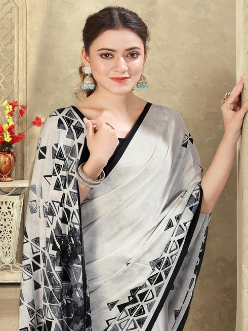 Vasthrlay Womens Printed Unstitched Mauve Saree