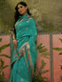 Vasthrlay Banarasi Weaving Unstitched Teal Saree