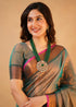 Vasthrlay Handloom Unstitched Green Ethnic Wear