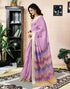 Vasthrlay Womens Printed Light Purple Saree With Unstitched Blouse Piece