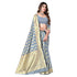 Vasthrlay Grey Kanjivaram Unstitched Saree