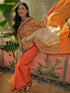 Vasthrlay Shimmer Printed Unstitched Lime Green Saree