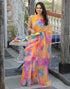 Vasthrlay Womens Printed Unstitched Off White Saree