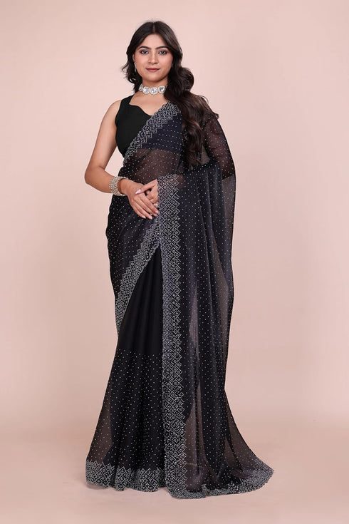 Vasthrlay Chiffon Embellished Ethnic Wear