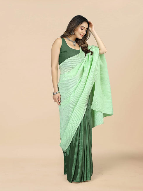 Vasthrlay Crushed Pleated Unstitched Yellow Free Ethnic Wear