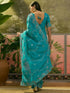 Vasthrlay Shimmer Embroidery Turquoise Saree