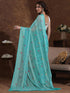 Vasthrlay Shimmer Georgette Unstitched Black Saree