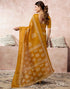 Vasthrlay Womens Cotton Blouse Yellow Saree With Unstitched Blouse Piece