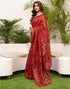 Vasthrlay Womens Printed Unstitched Green Saree