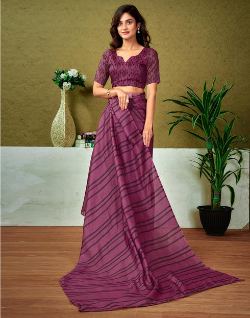 Vasthrlay Chanderi Printed Unstitched Blue Saree
