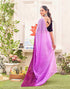Vasthrlay Womens Chiffon Light Pink Saree With Black Unstitched Blouse Piece