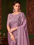 Vasthrlay Embroidery Unstitched Purple Ethnic Wear