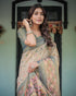 Vasthrlay Handloom Turquoise Paisley Saree