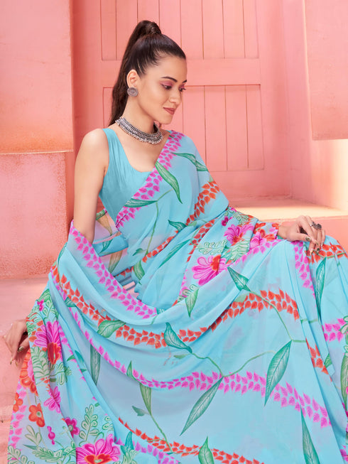 Vasthrlay Georgette Printed Saree