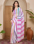 Vasthrlay Womens Printed Unstitched White Saree