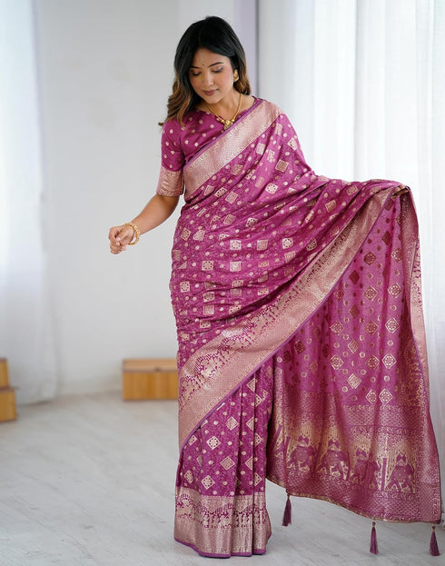 Vasthrlay Banarasi Weaving Unstitched Blue Saree