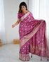 Vasthrlay Banarasi Weaving Purple Saree With Unstitched Blouse Piece