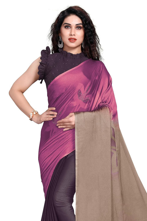 Vasthrlay Fashion Chiffon Printed Grey Ethnic Wear