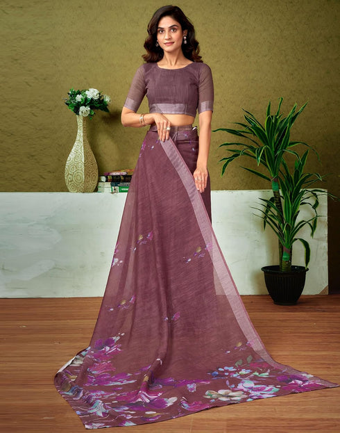 Vasthrlay Womens Cotton Printed Pink Saree