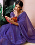 Vasthrlay Womens Printed Unstitched Purple Saree