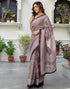 Vasthrlay Womens Printed Unstitched Maroon Saree