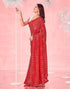 Vasthrlay Georgette Sequins Unstitched Red Saree