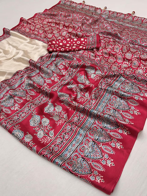 Vasthrlay Georgette Bandhani Orange Saree