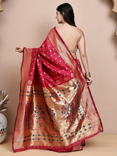 VasthrlayKanjeevaram Silk Paithani Rani Free Ethnic Wear