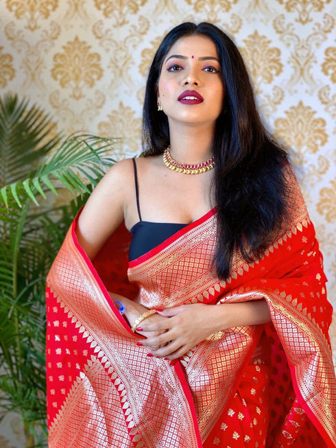 Vasthrlay Banarasi Unstitched Saree