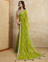 Vasthrlay Georgette Bandhani Unstitched Green Saree