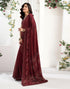 Vasthrlay Georgette Printed Unstitched Maroon Saree
