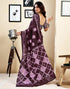 Vasthrlay Womens Printed Wine Saree With Unstitched Blouse Piece