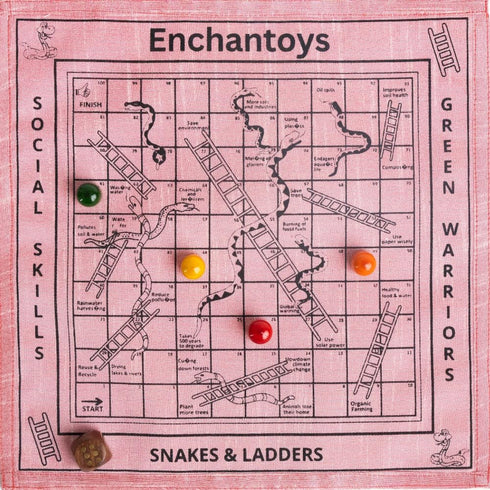 Snakes and ladders Cotton Fabric Board Game