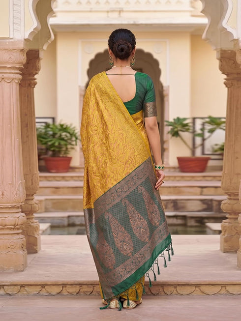 Vasthrlay Jacquard Traditional Unstitch Purpleorange Ethnic Wear