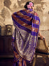 Vasthrlay Vasthrlaywomensbluesatinethnicmotifprinttasselsandlatkanssareewithunstitchedblousepiece Sareeforwoman Designersareeforwomen Rj Ethnic Wear