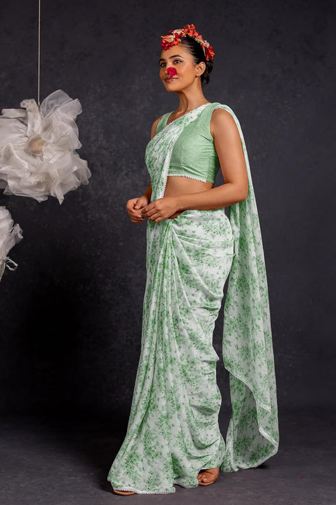 Vasthrlay Fashion Georgette Floral Printed Ethnic Wear
