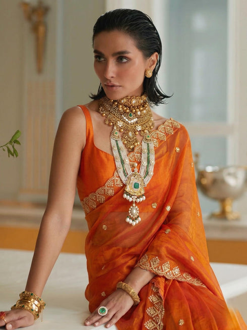 Vasthrlay Orange Saree