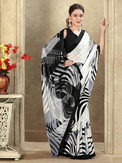 Vasthrlay Womens Printed Unstitched Mauve Saree