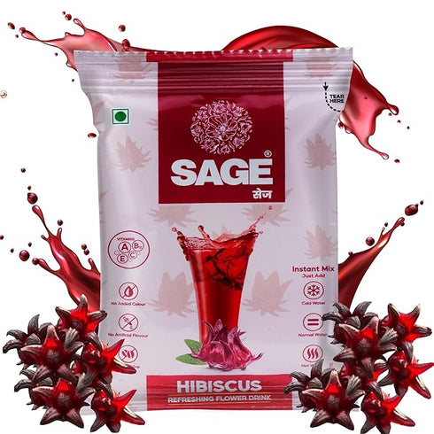 SAGE Hibiscus Powder for Lemonade - Hibiscus Flower Jaljeera Drink Mix